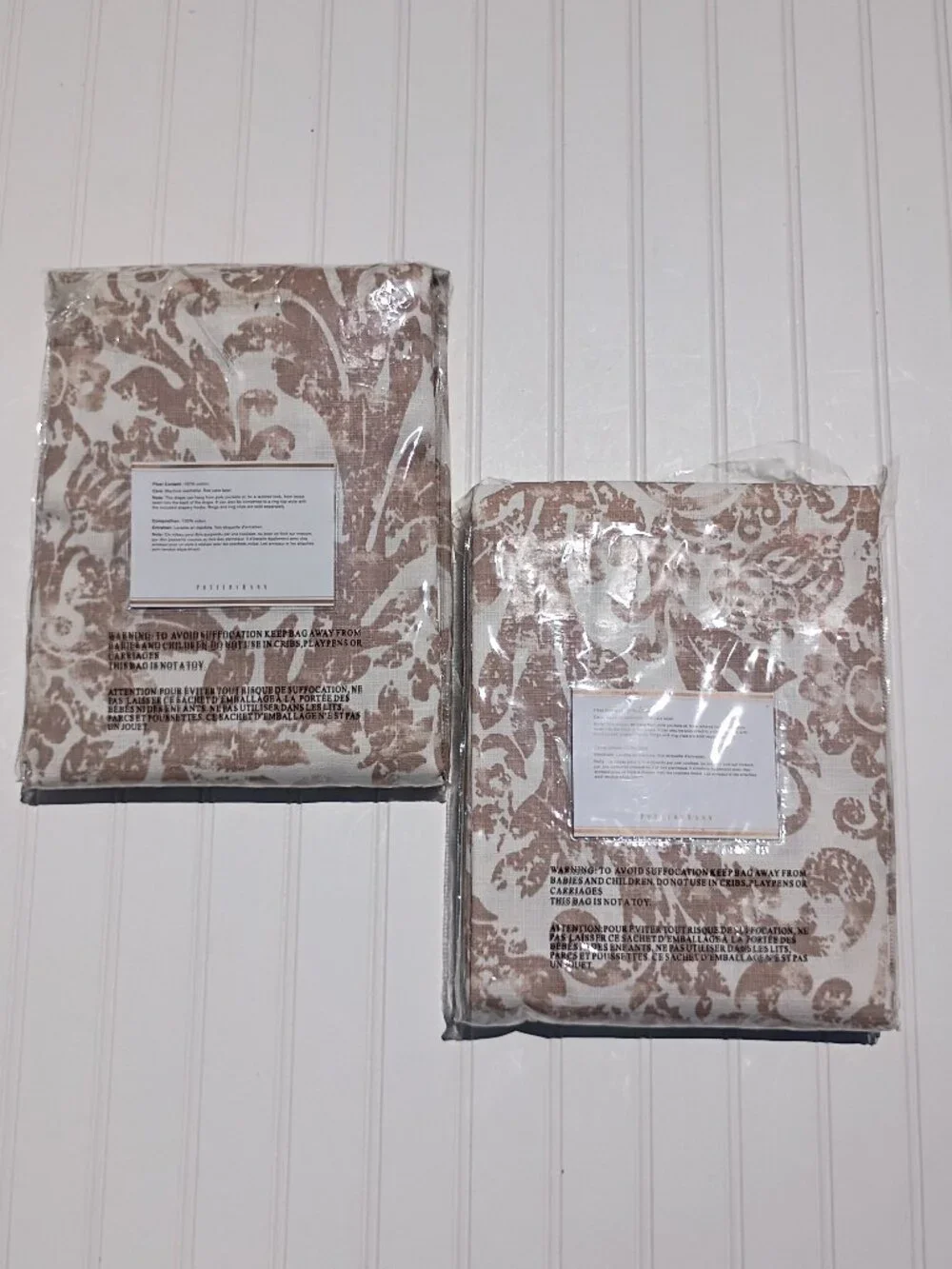 Pottery Barn Curtain Panels 50 X 84 Addison Drapes Floral 3-in-1 Pole Top Rideau